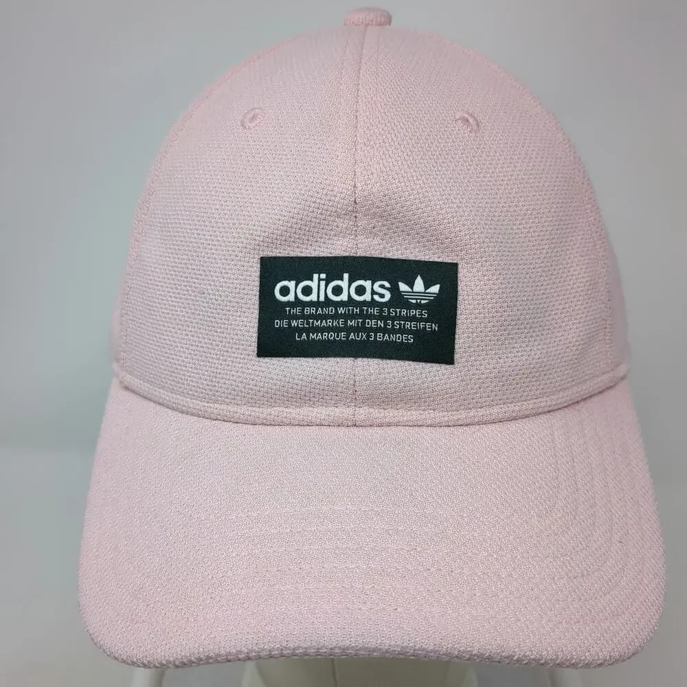 Adidas Baseball Cap Pink One Size Trefoil Logo Strapback Textured Sport Hat
